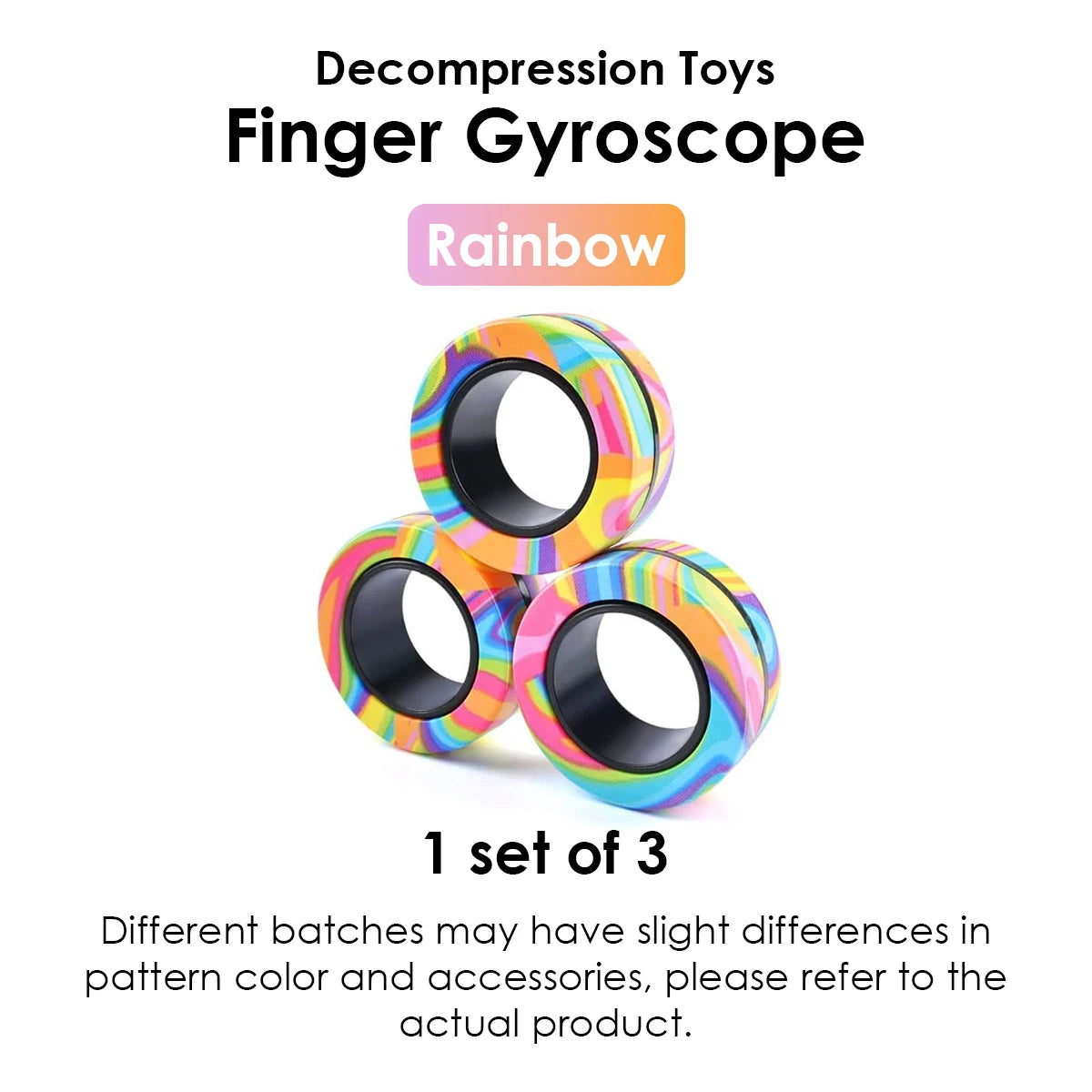 3Pcs Magnetic Rings Fidget Toy Set