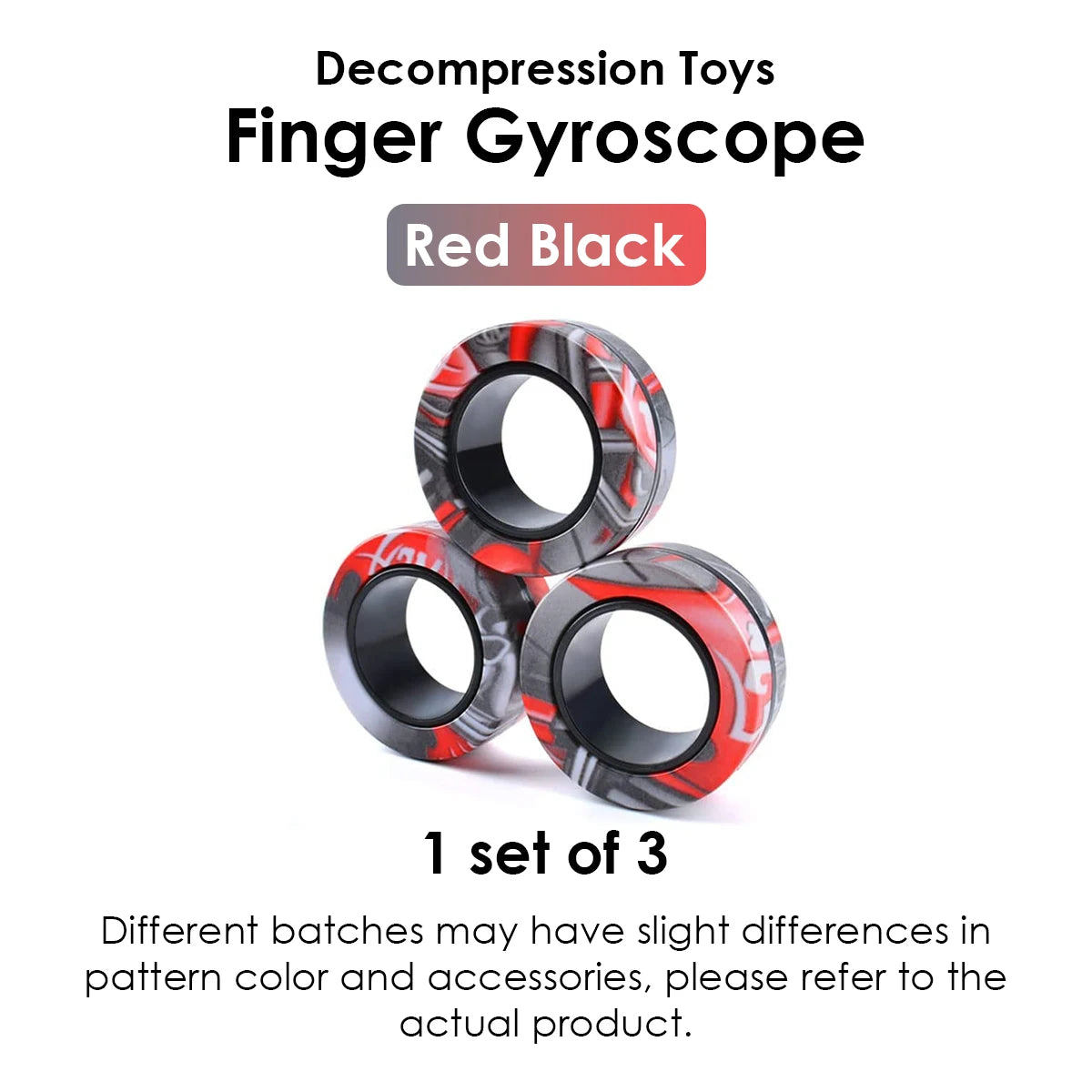 3Pcs Magnetic Rings Fidget Toy Set